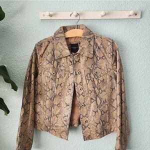 Colebrook and Co leather reptile print jacket
